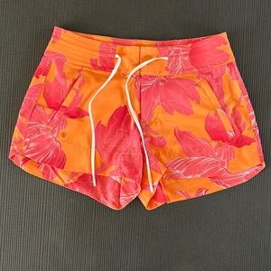 Athleta Board Shorts, Size 0, Punk & Orange Floral